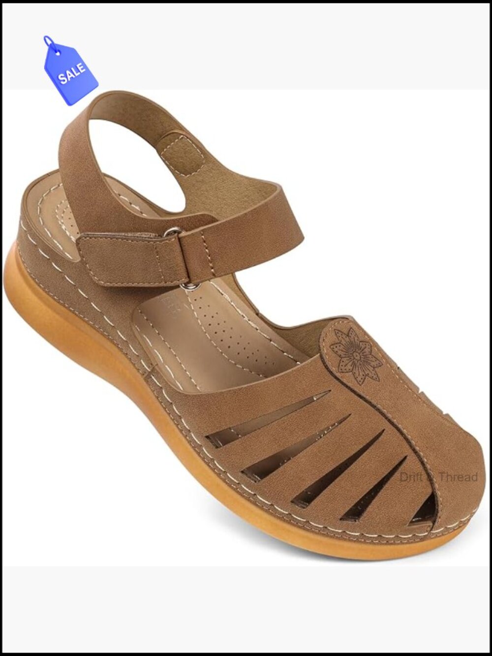 Comfortable Closed Toe Fisherman Flat Sandals - Slip On Dressy Summer